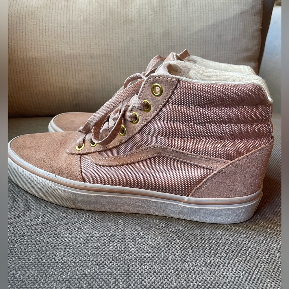 Vans rose gold high tops size 8.5